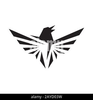 illustrations vectorielles simples en forme de logo corbeau noir Illustration de Vecteur