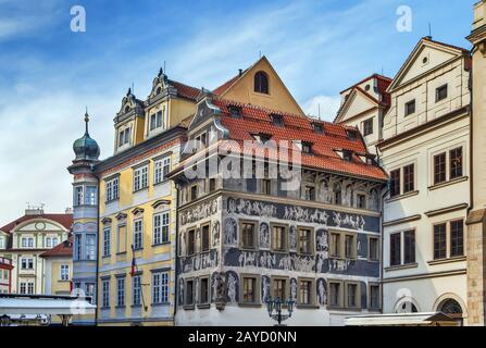 Place dans la vieille ville de Prague Banque D'Images