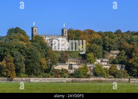 Albrechtsberg Palace, Dresde, Saxe, Allemagne Banque D'Images