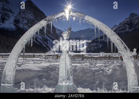 Sculpture de Glace Lake Louise Banque D'Images