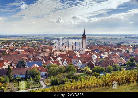 Vue sur Dambach la Ville, Alsace, France Banque D'Images