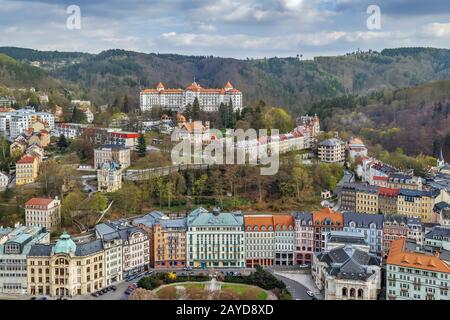 Vue sur Karlovy Vary, république tchèque Banque D'Images