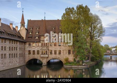 Hôpital du Saint-Esprit, Nuremberg, Allemagne Banque D'Images