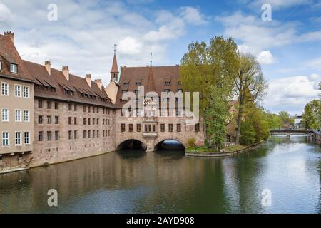 Hôpital du Saint-Esprit, Nuremberg, Allemagne Banque D'Images