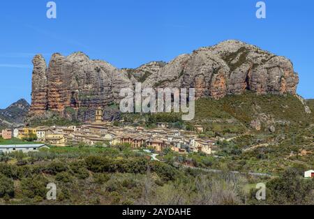 Aguero village, Aragon, Espagne Banque D'Images