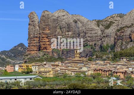 Aguero village, Aragon, Espagne Banque D'Images