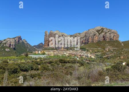 Aguero village, Aragon, Espagne Banque D'Images