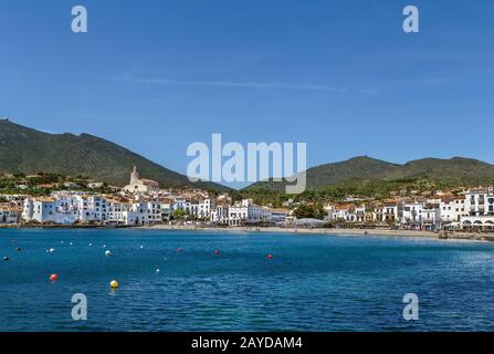 Vue sur Cadaques, Espagne Banque D'Images