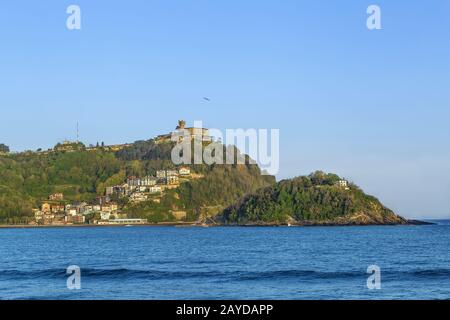 Vue sur Concha Bay, San Sebastian, Espagne Banque D'Images