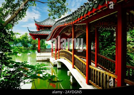 Vieux pavillon chinois traditionnel à Guilin, Chine Banque D'Images