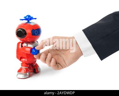 Robot jouet avec poignée Banque D'Images