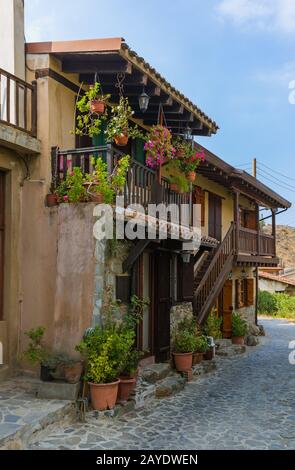 Ancien village de Kakopetria à Chypre Banque D'Images