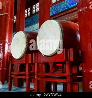 Tambour traditionnel dans le temple de la tour de tambour Banque D'Images