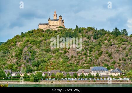 Château de Marksburg sur le Rhin en Allemagne Banque D'Images