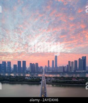 belle ville de changsha avec la lueur du matin Banque D'Images