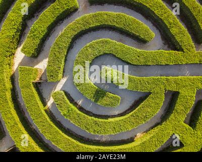 Labyrinthe de buissons dans le parc botanique - Ayia Napa Chypre Banque D'Images