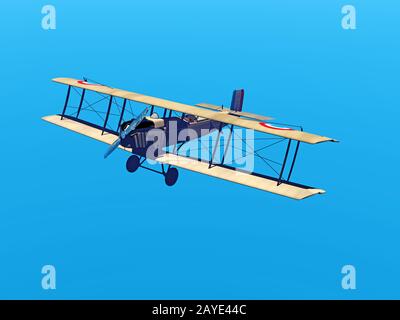 Avion biplan dans le ciel Banque D'Images