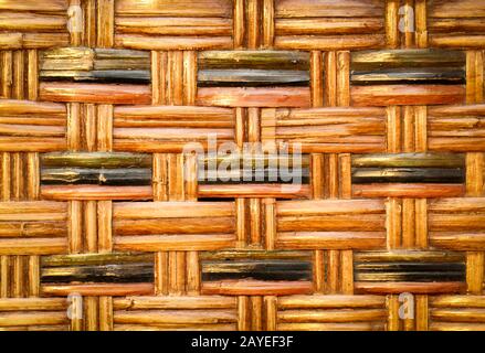 une texture de raffia, de panier ou de roseau tissés Banque D'Images