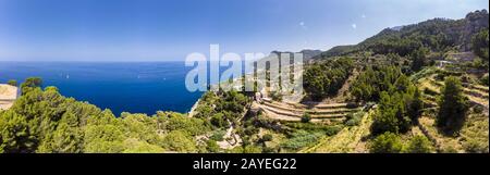 Punta de na Frenanda, montagnes de Tramuntana, région de Banyalbufar, Majorque, Islan Baléares Banque D'Images