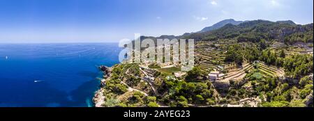 Punta de na Frenanda, montagnes de Tramuntana, région de Banyalbufar, Majorque, Islan Baléares Banque D'Images