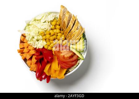 Bouddhabowl avec poulet blanc Banque D'Images