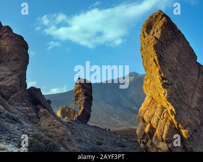 La Roque Cinchado Dans Le Parc National De Teide Tenerife Îles Canaries Espagne Banque D'Images