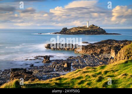 Phare De Godrevy À Cornwall Banque D'Images