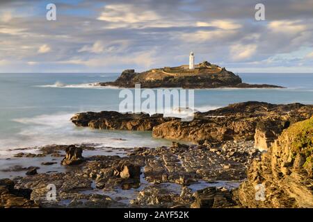 Phare De Godrevy À Cornwall Banque D'Images