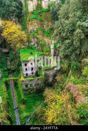 Ancien moulin à eau de Valle dei Mulini, Sorrente, Italie Banque D'Images