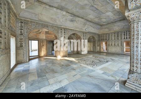 Le Mahal Shish (Palais Du Verre), Fort Agra, Agra, Uttar Pradesh, Inde Banque D'Images