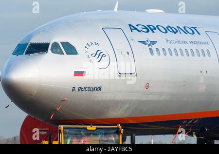 Le 29 octobre 2019, Moscou, Russie. Avion Airbus A330-200 Aeroflot - Russian Airlines à l'Aéroport de Sheremetyevo à Moscou. Banque D'Images