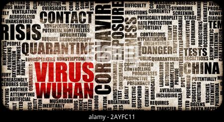 Grippe Infection À Virus Pandémique Du Coronavirus Grunge Contexte Banque D'Images