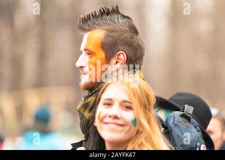Moscou - 16 MARS : les gens célèbrent la Saint-Patrick dans le parc Sokol'niki à Moscou le 16 mars. 2019 en Russie Banque D'Images