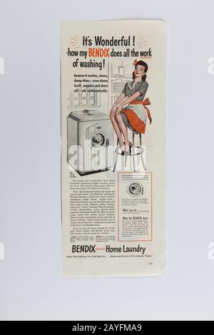 1946 Life Magazine Publicité pour un lave-linge, États-Unis Banque D'Images