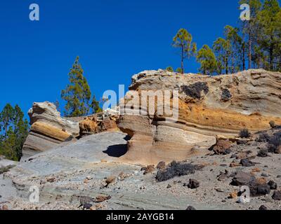 Paysage Lunaire Mont Teide Parc National Tenerife Iles Canaries Espagne Banque D'Images