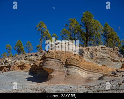 Paysage Lunaire Mont Teide Parc National Tenerife Iles Canaries Espagne Banque D'Images