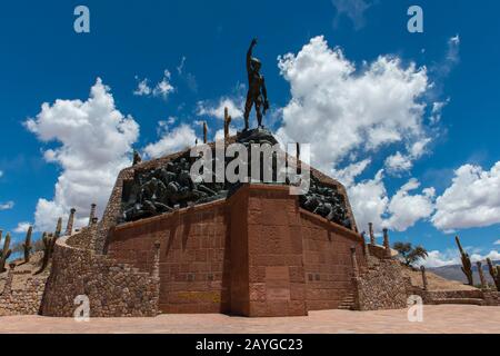 Monument d'indépendance à Humahuaca, ville dans la vallée de Quebrada de Humahuaca, Andes, Jujuy Province, Argentine. Banque D'Images