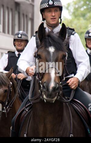 Des policiers du Metropolitan ont été montés à Londres, en Angleterre Banque D'Images