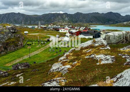 Village de Gjesvaer le plus proche du Cap Nord Banque D'Images