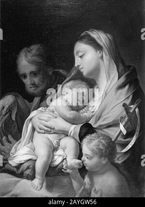 Francesco Trevisani - Sainte Famille Avec Le Bébé Saint Jean Banque D'Images