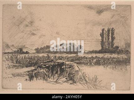 Francis Seymour Haden - Une Prairie Aquatique. Banque D'Images