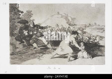 Francisco de Goya - Je l'ai vu (Yo lo vi) de la série Les désastres de la guerre (Los Desastres de la Guerra) Banque D'Images