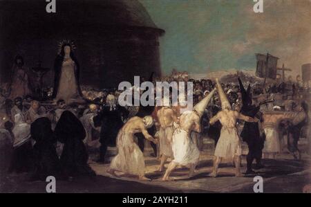 Francisco de Goya y Lucientes - une procession de Flagellants Banque D'Images