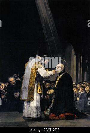 Francisco de Goya y Lucientes - La dernière Communion de St Joseph de Calasanz Banque D'Images