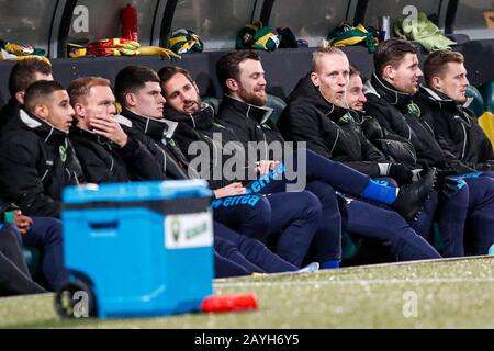 Den Haag, Pays-Bas. 15 février 2020. Den HAAG, 15-02-2020, car Jeans Stadion, football néerlandais, Eredivisie, saison 2019/2020. ADO joueurs sur le banc pendant le match ADO vs PSV Credit: Pro Shots/Alay Live News Credit: Pro Shots/Alay Live News Credit: Pro Shots/Alay Live News Credit: Pro Shots/Alay Live News Banque D'Images