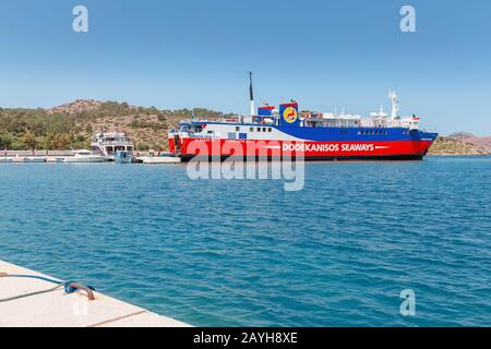 29 mai 2019, île Symi, Grèce : ferry pour passagers grecs de Dodekanisos Seaways Banque D'Images