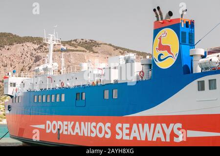 29 mai 2019, île Symi, Grèce : ferry pour passagers grecs de Dodekanisos Seaways Banque D'Images