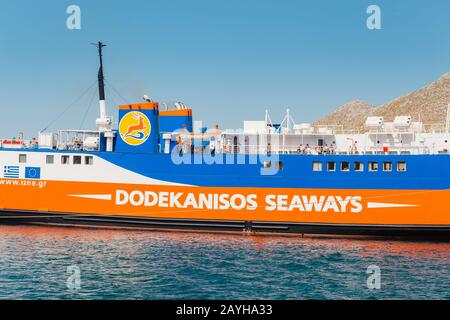 29 mai 2019, île Symi, Grèce : ferry pour passagers grecs de Dodekanisos Seaways Banque D'Images