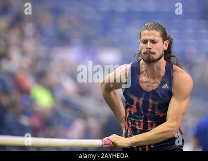 Berlin, Allemagne. 14 février 2020. Athletics: ISTAF Indoor coffre-fort de poteau pour Homme dans la Mercedes-Benz Arena. Rutger Koppelaar des Pays-Bas. Crédit: Soeren Stache/Dpa-Zentralbild/Dpa/Alay Live News Banque D'Images