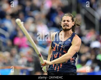 Berlin, Allemagne. 14 février 2020. Athletics: ISTAF Indoor coffre-fort de poteau pour Homme dans la Mercedes-Benz Arena. Rutger Koppelaar des Pays-Bas. Crédit: Soeren Stache/Dpa-Zentralbild/Dpa/Alay Live News Banque D'Images